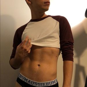 American apparel baseball tee crop top